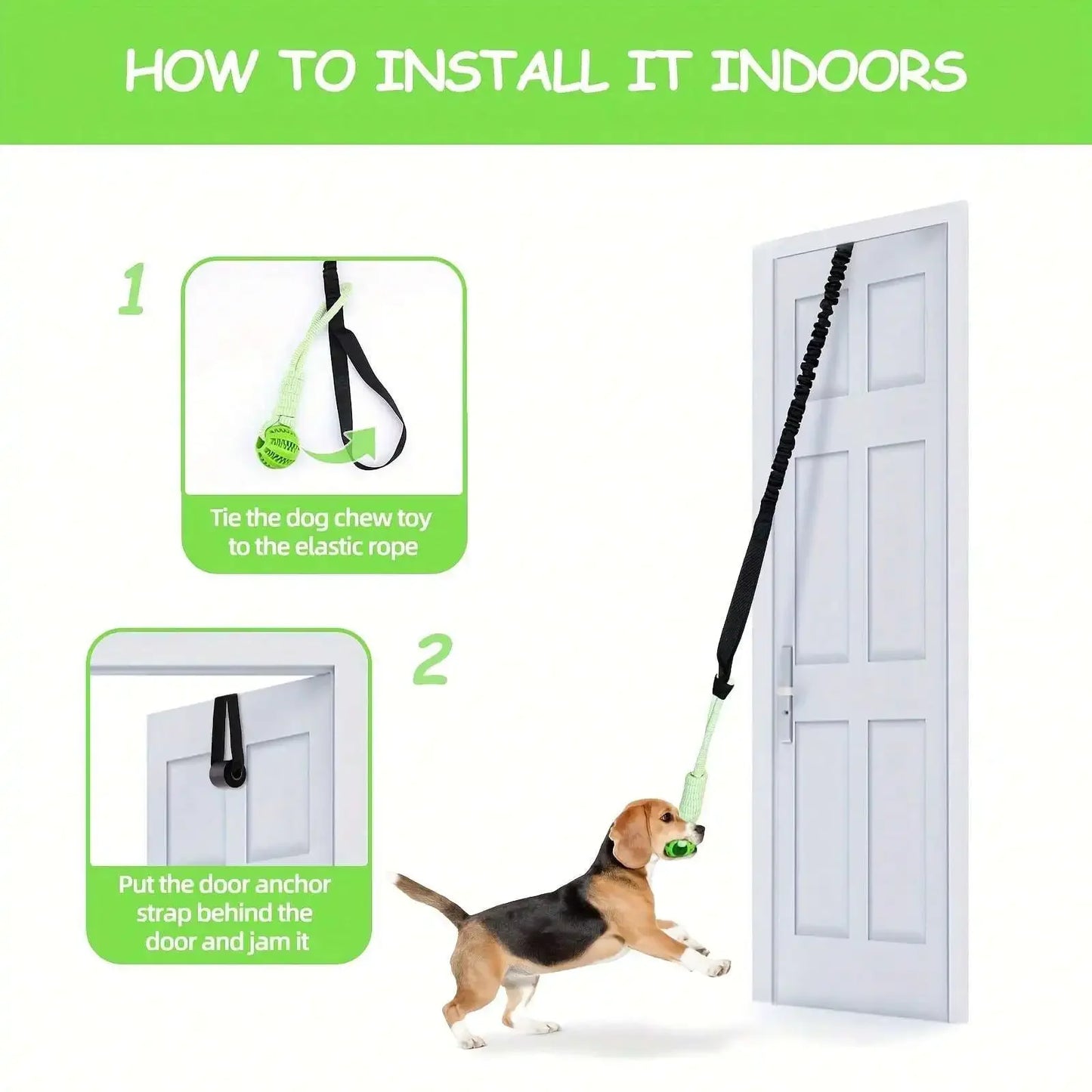 Tira de Ejercicio con Resorte para Perros – Juego de Mordida y Jalón Manos Libres