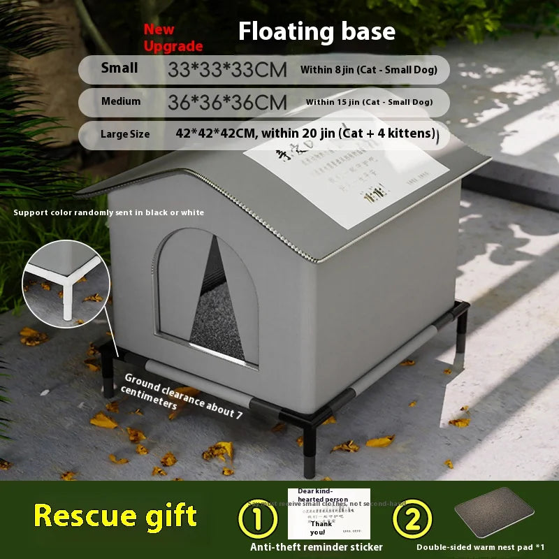 Casita Elevada Premium para Mascotas – Exterior/Interior