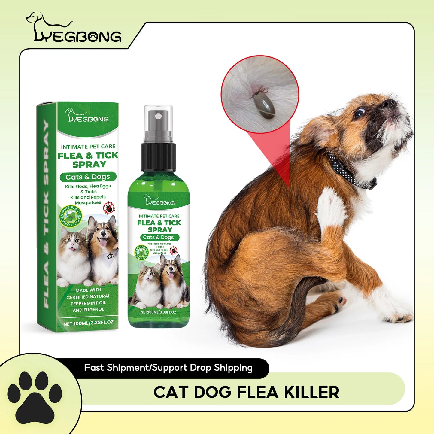 Spray Antipulgas Natural para Perros y Gatos